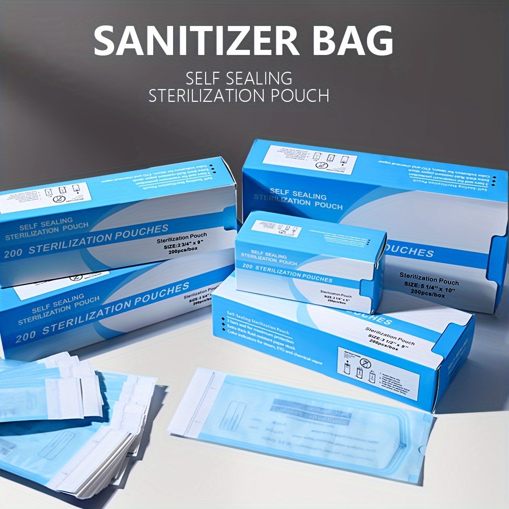 

200pcs Disposable Nail Tool Sterilization Pouches - Self-sealing, High-temperature Resistant, Fragrance-free Storage Bags For Manicure & Pedicure Tools, Sanitization, Use