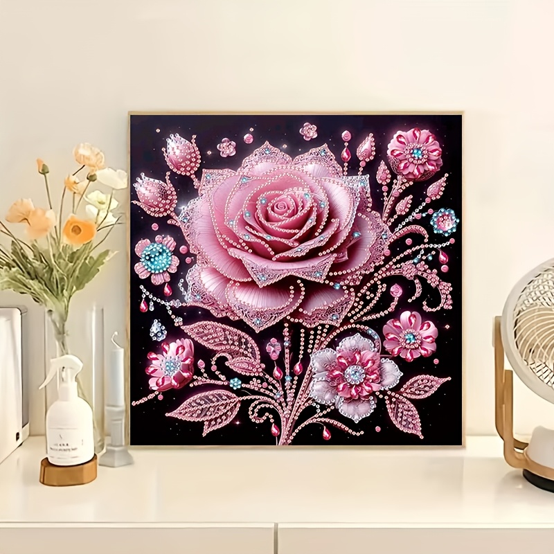 1pc Beginner Diamond Painting Kit, Rose Flower Special Shaped Partial Diamond Mosaic Art, Handmade Creative Making Your Creative Inspiration And