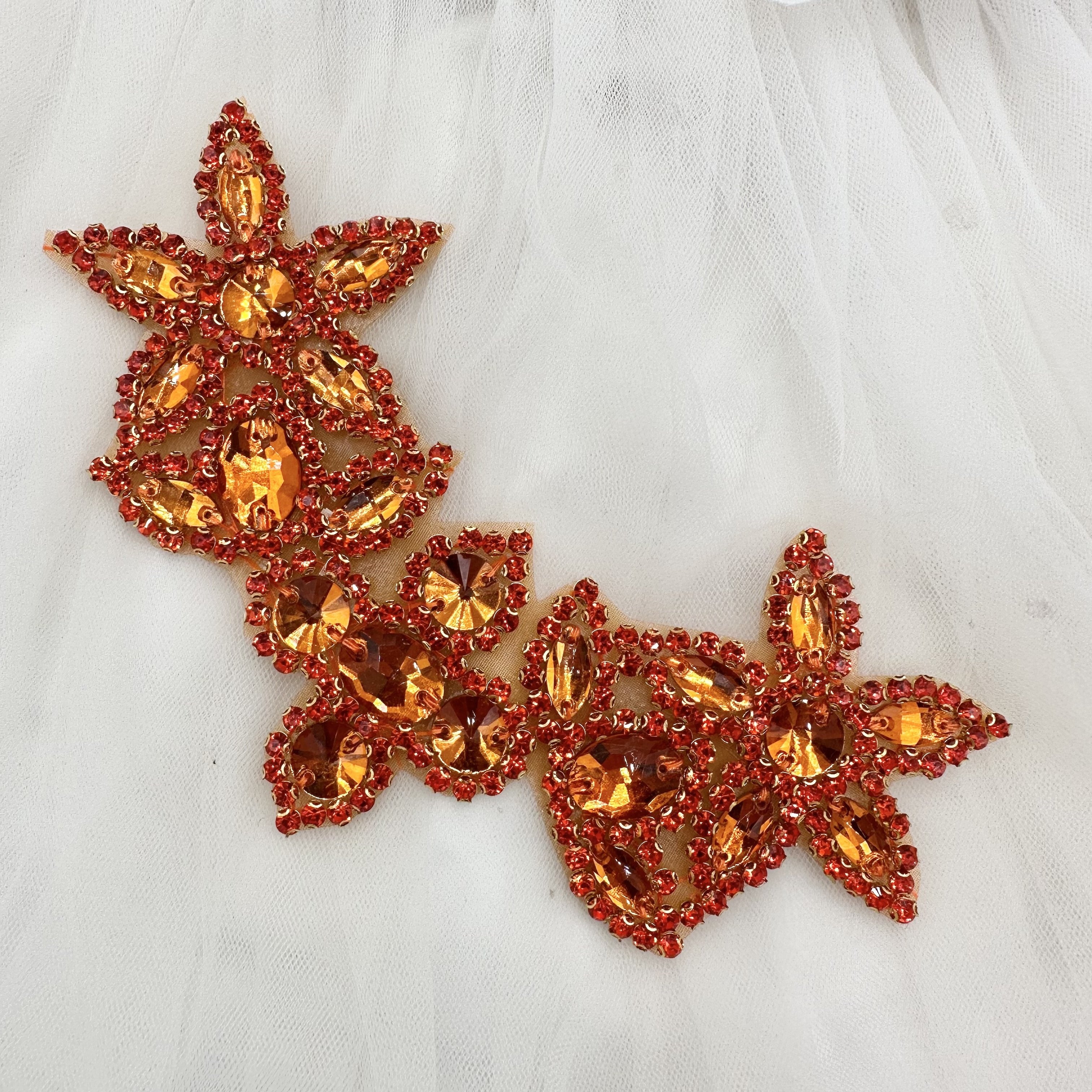 Crystal Glass Buckle Hand-Sewn Drill Flower for Dresses