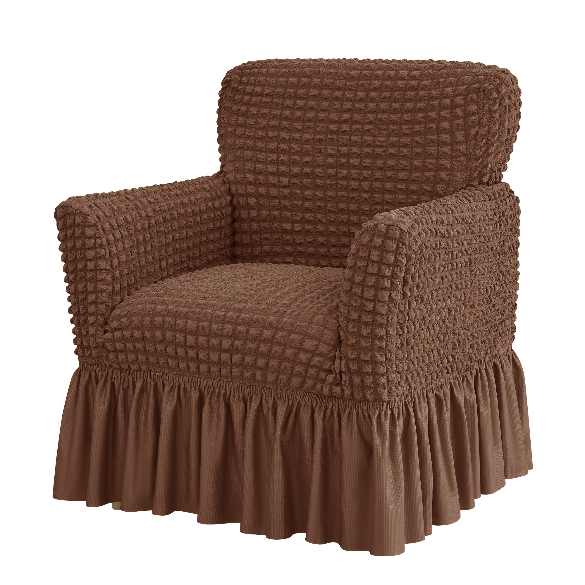 TEMU 1pc Elastic All-inclusive Bubble Yarn Skirt Small Single Sofa Decoration Cover Sofa Protective Cover Machine Washable Easy To Disassemble Sofa