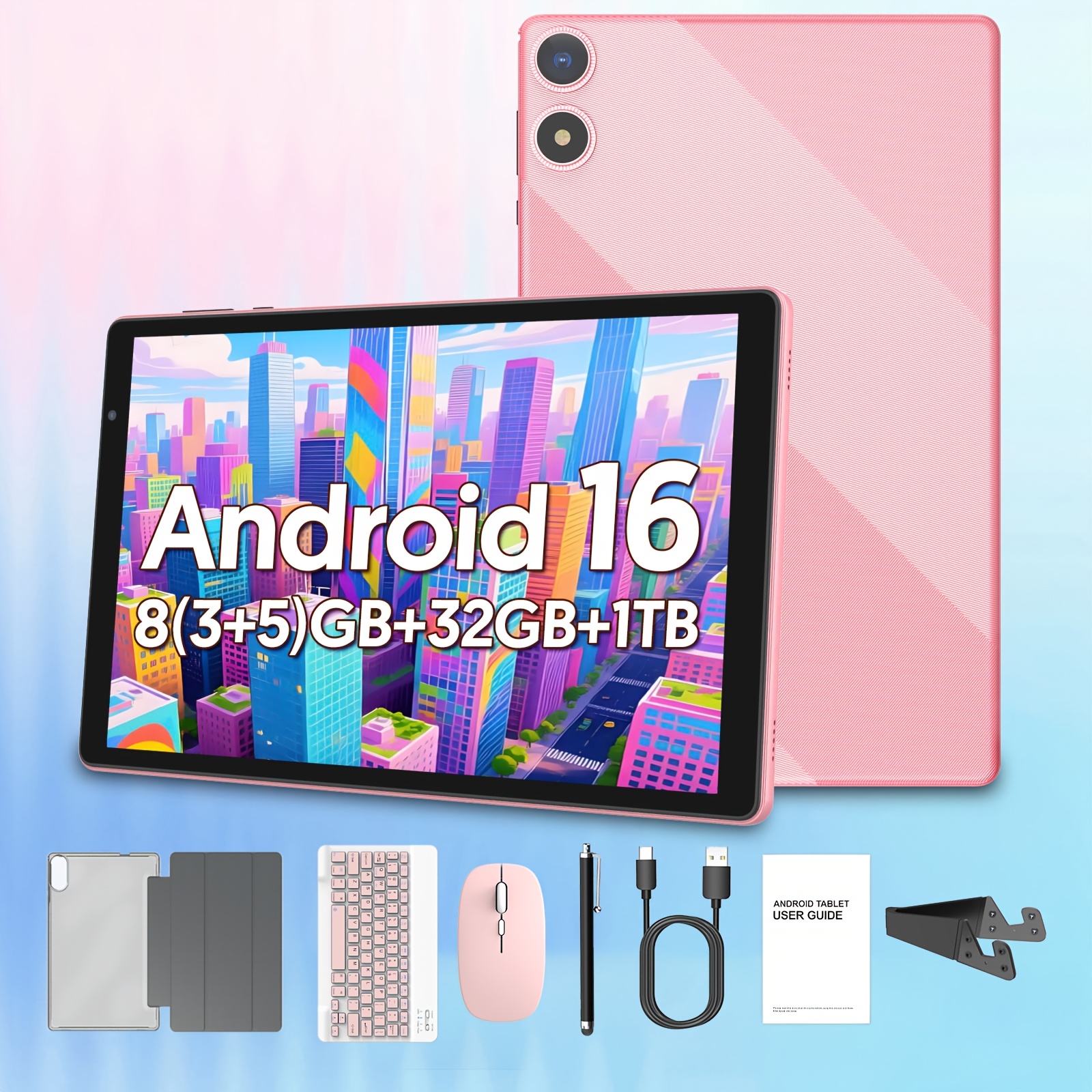 TEMU New Tablet Featuring 32gb Of Storage And 8gb (3+5) Of , Expandable Up To 1tb. 10-inch 2-in-1 Tablet Available In The Following : Green Tablet +