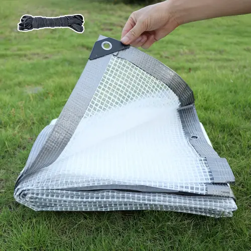 heavy duty clear tarp with grommets pvc waterproof cover white mesh screen tarpaulin for greenhouse garden patio rv firewood with high and