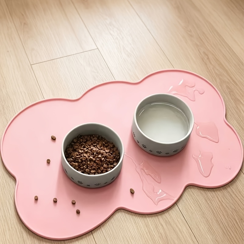 TEMU Pet Placemats, Leak-proof And Non-slip Feeding Mats For Dogs And Cats, Oval Bowl Mats