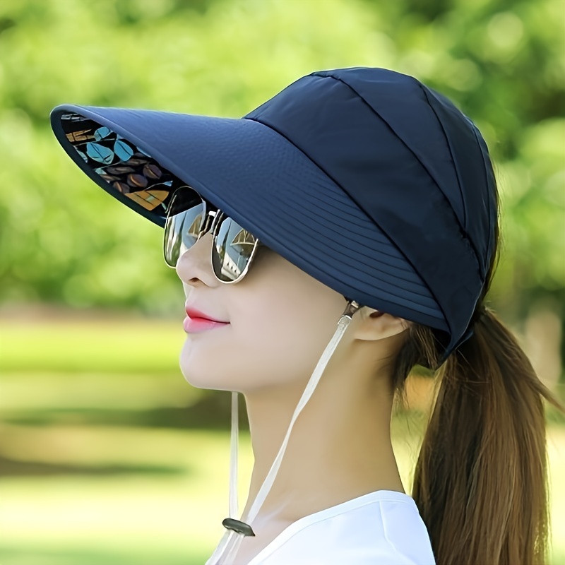 

Folding Sun Visor Hat With Wide Brim, Lightweight And Breathable, Perfect For Outdoor Activities, Beach, Picnic, And Travel