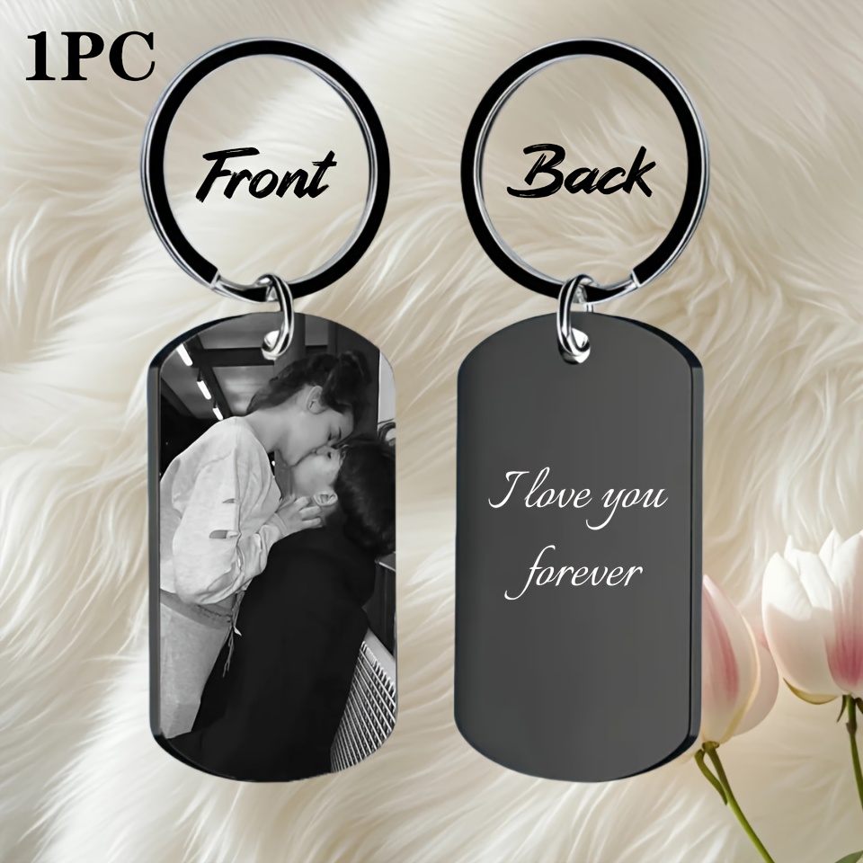 E-shop Personalisierter Foto-Schlüsselanhänger - Individuelles Geschenk, mit personalisiertem Bild, graviertes