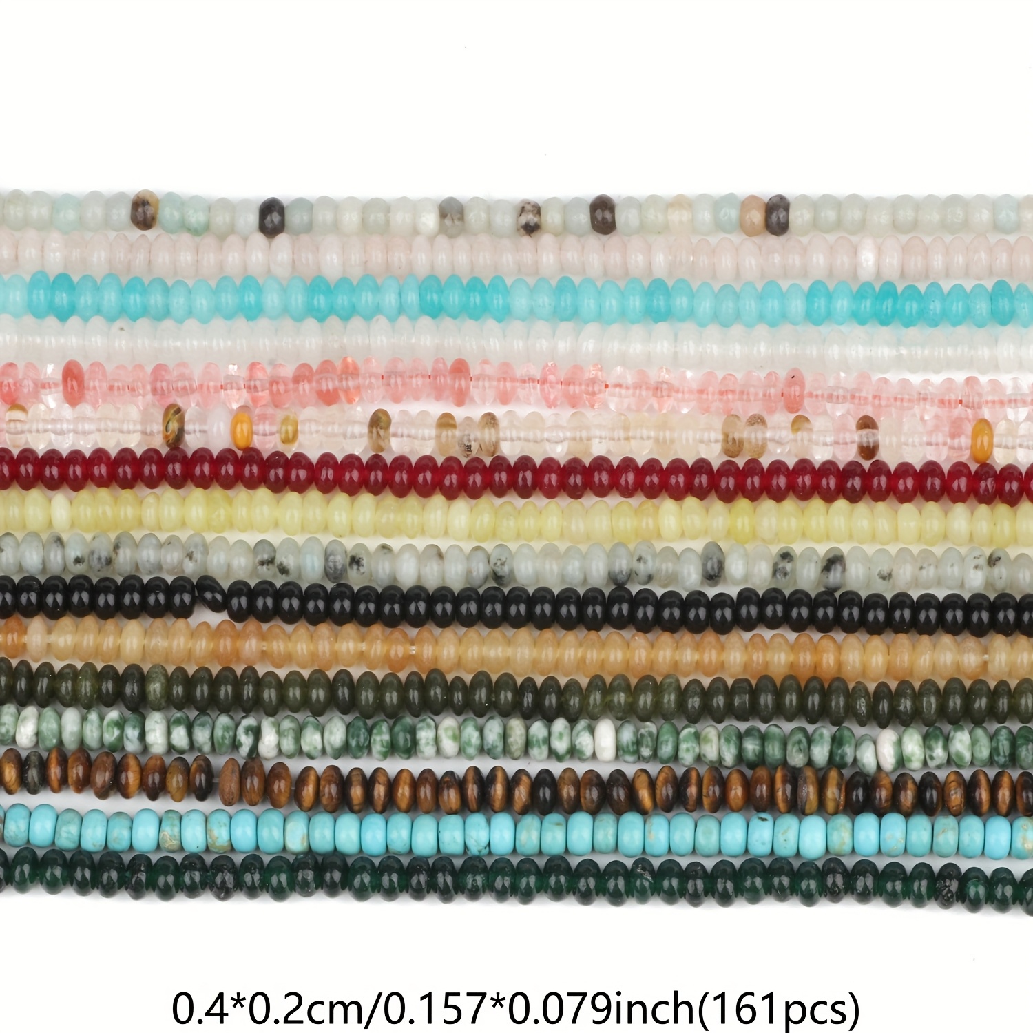 Multicolored Abacus Stone Beads, 4X2Mm for Jewellery Making