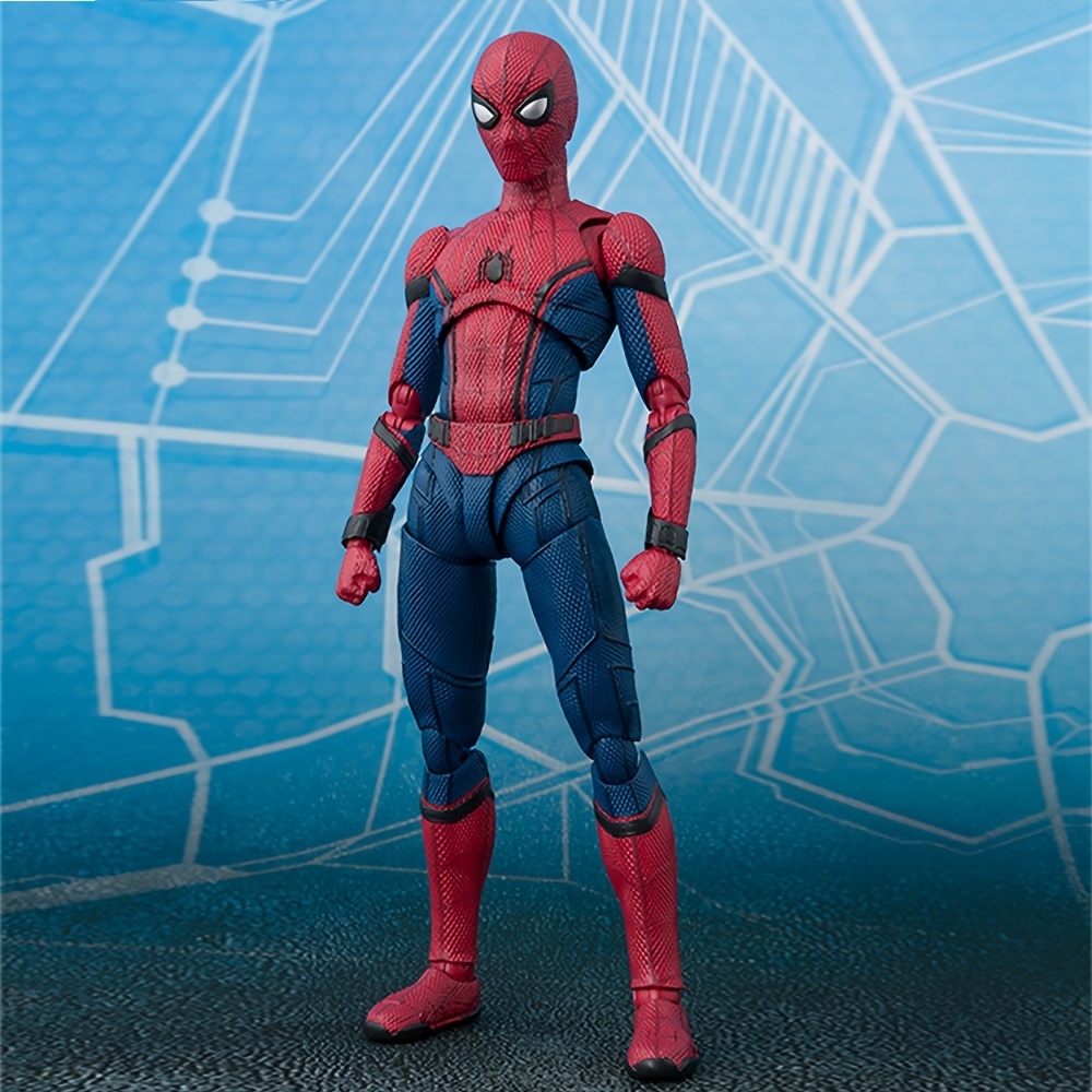 MARVEL Spider-Man Collectible PVC Statue With Backpack - Highly Poseable Action Figure - Desk Decor, Gift For Birthdays, Superhero Decorations, Party Decorations, Detailed Sculpt, Pop Culture Lovers