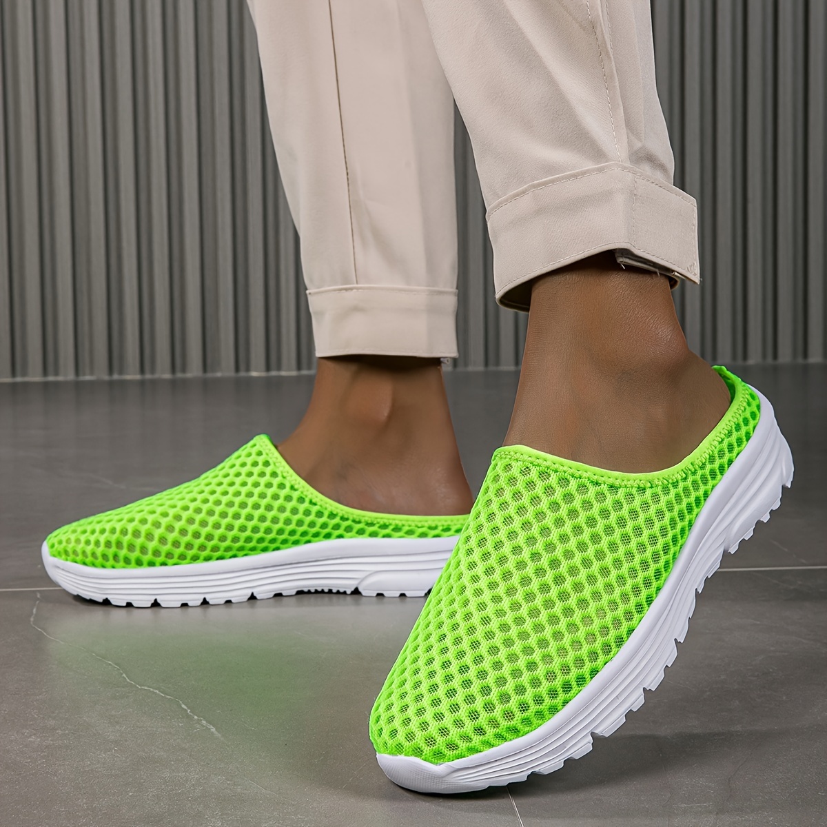 Summer Breathable Half Casual Shoes, Lightweight Slip-On Design