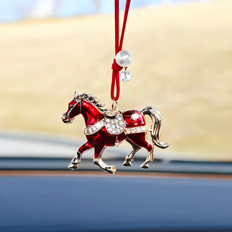 TEMU 【商品名】ティブ 星座 小さな馬 車 ペンダント、パーソナライズされた精巧な合金製 馬 車 バックミラー 年馬のギフト ペンダント