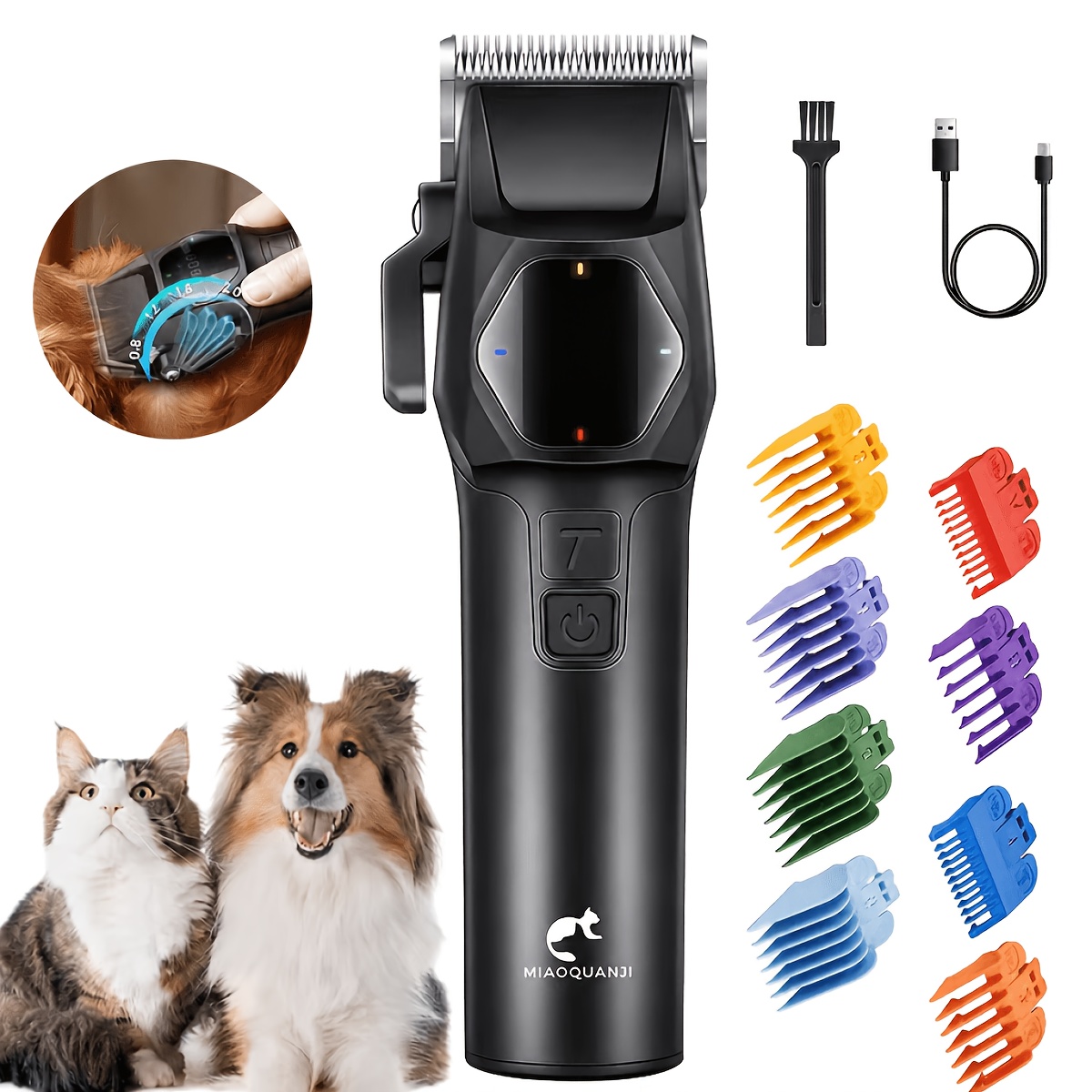 TEMU Universal Pet Hair Clipper For Cats And Dogs, Rechargeable Electric Trimmer, Motor, Lightweight Self-sharpening Stainless Steel Blade