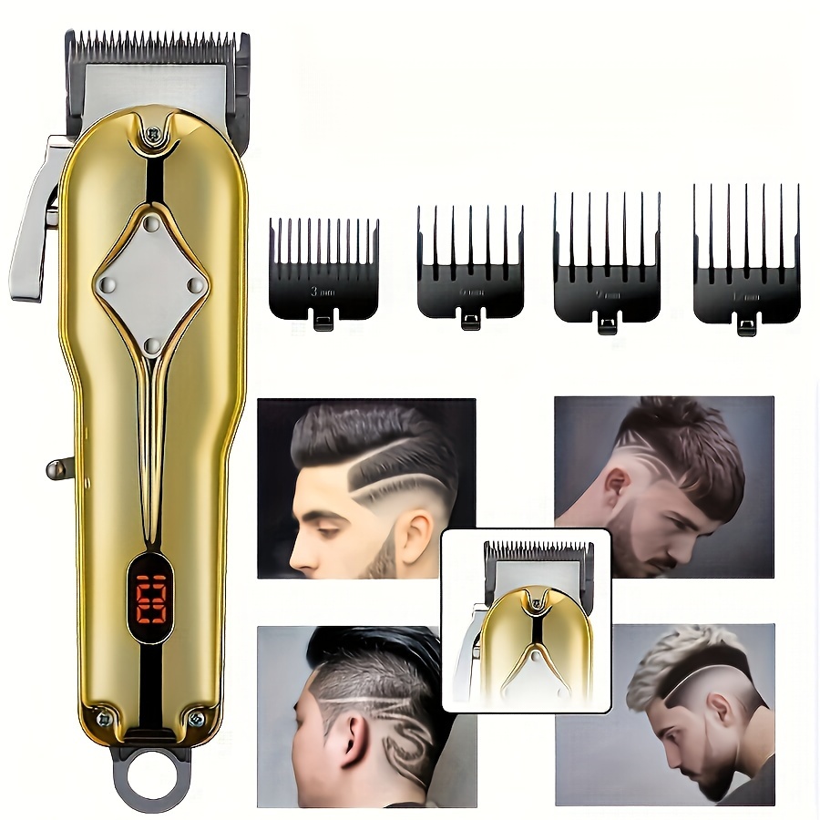 Cortapelos profesional para hombres, cortadora de pelo profesional, máquina  de afeitar recargable, pantalla LCD, corte de pelo con hoja de titanio