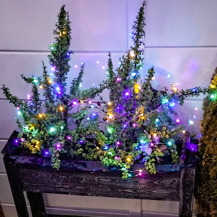 Outdoor Solar Fairy Lights with Smart Control, 8 Modes, IPX6 Waterproof, 50/100/200 LED, Warm White & Multicolor Options (Purple, Red, White) - Solar-Powered Indoor/Outdoor, Christmas, Halloween, Garden, Patio, Tree, Party, Yard, Wedding, Birthday