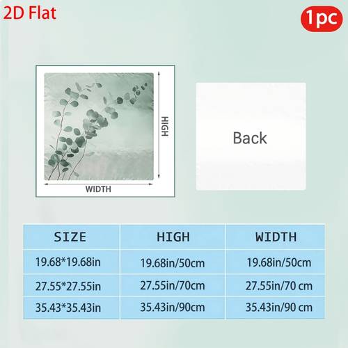 2d 플랫 - 1개 2d 플랫 녹색 식물 가지 잎사귀 사각 타월 | 캐주얼, 손세탁, 장식용, 파티, 일상적인 가정용, 할로윈, 발렌타인데이, 생일, 부활절 선물로 이상적