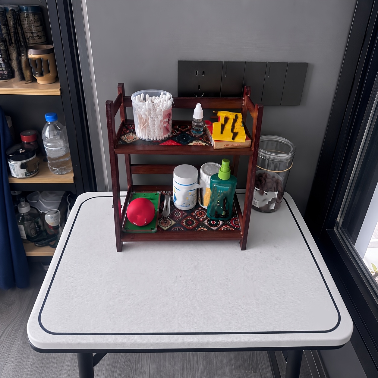 TEMU A Practical Double-layer Tabletop Shelf Made Of Durable Wood, Which Much Space And Is Suitable For Organizing Desktops In Kitchens, Pantries,