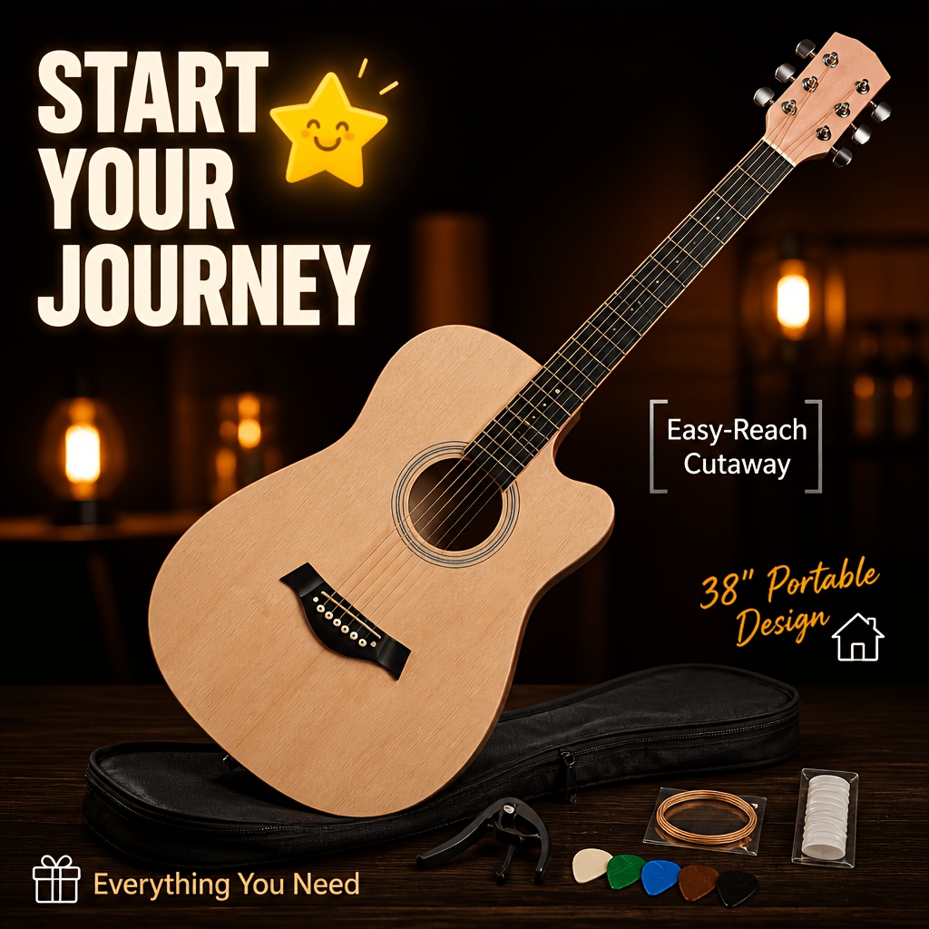 38 Inch Cutaway Acoustic Guitar Suitable for Music Class Learning... product image 11