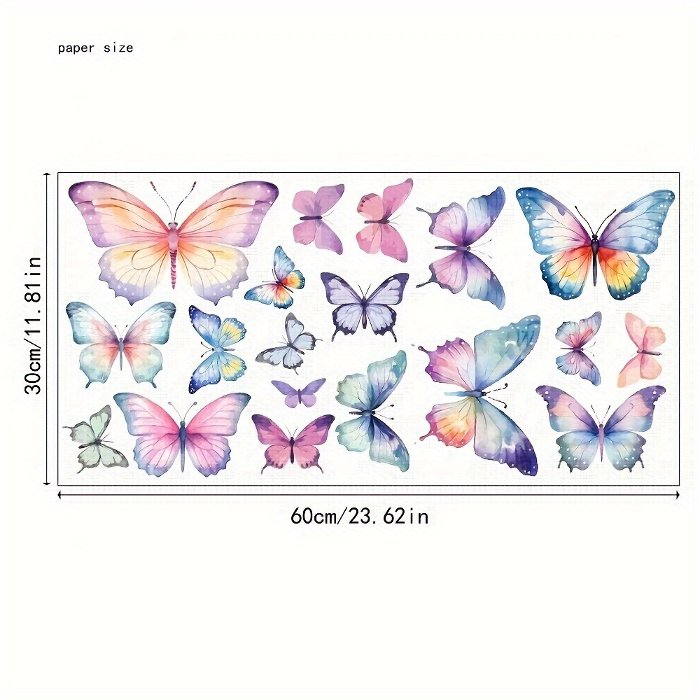 Image of 1pc Of Nordic-style Multicolor Flying Sticker, Self-adhesive Wall Decal For Bedroom And Living Room Background Decoration