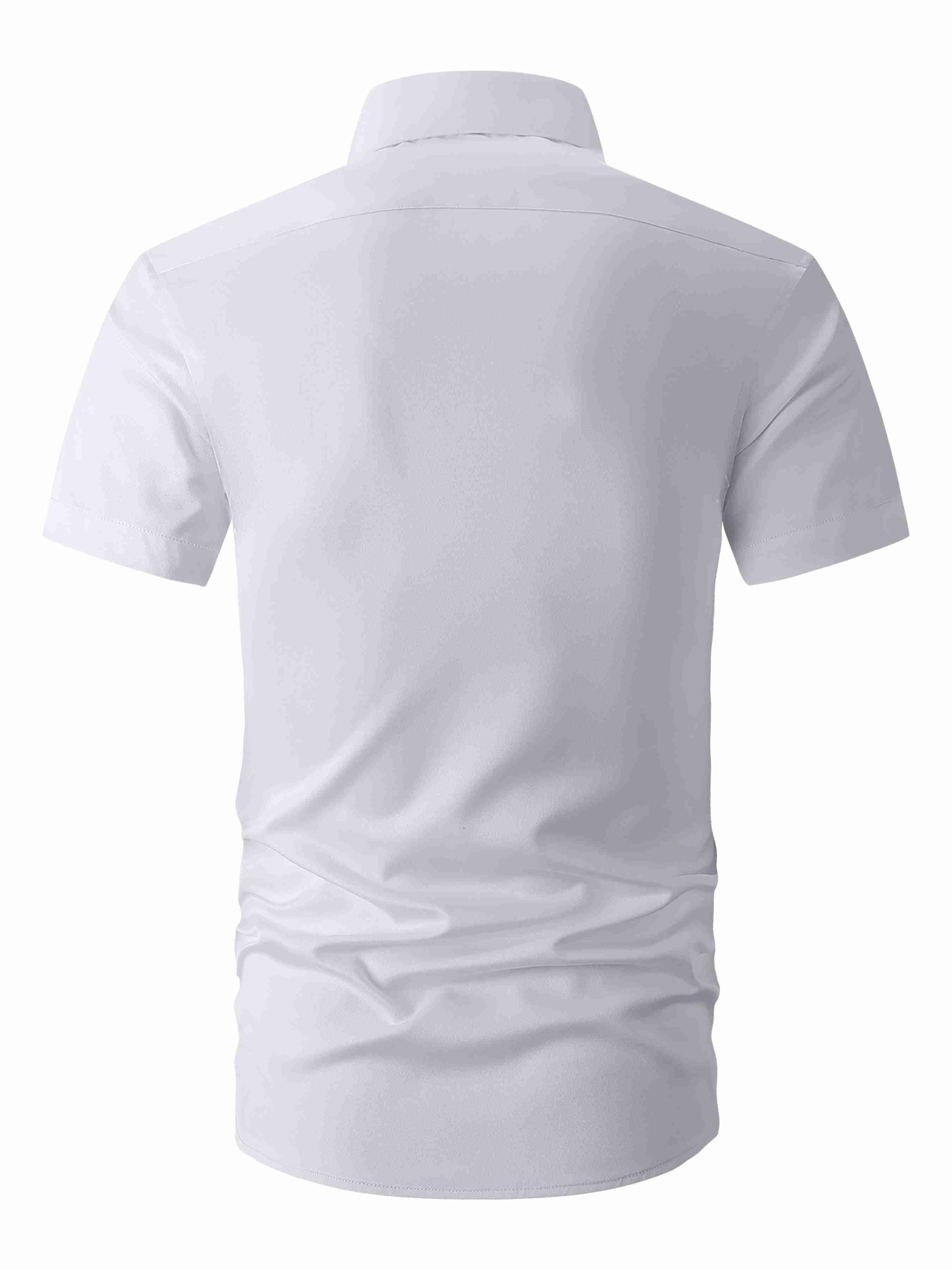 summer regular fit mens short sleeve solid color shirt - Temu