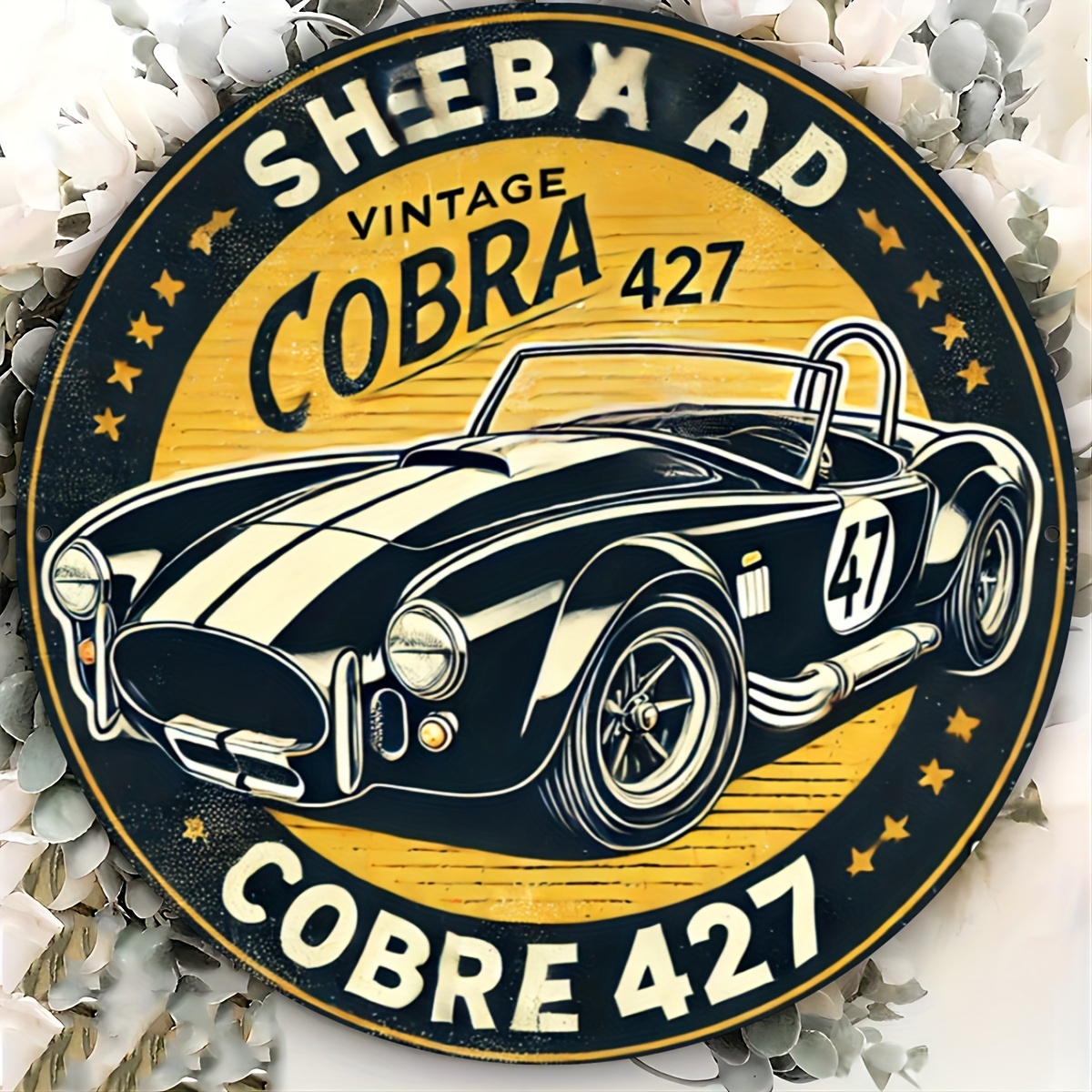 

Room Decor 1pc Vintage Cobra 427 Aluminum Sign, 7.8x7.8 Inches, Themed , Retro Decor For Living Room, Bedroom, Office, Hotel, Cafe, Bar, And Garden