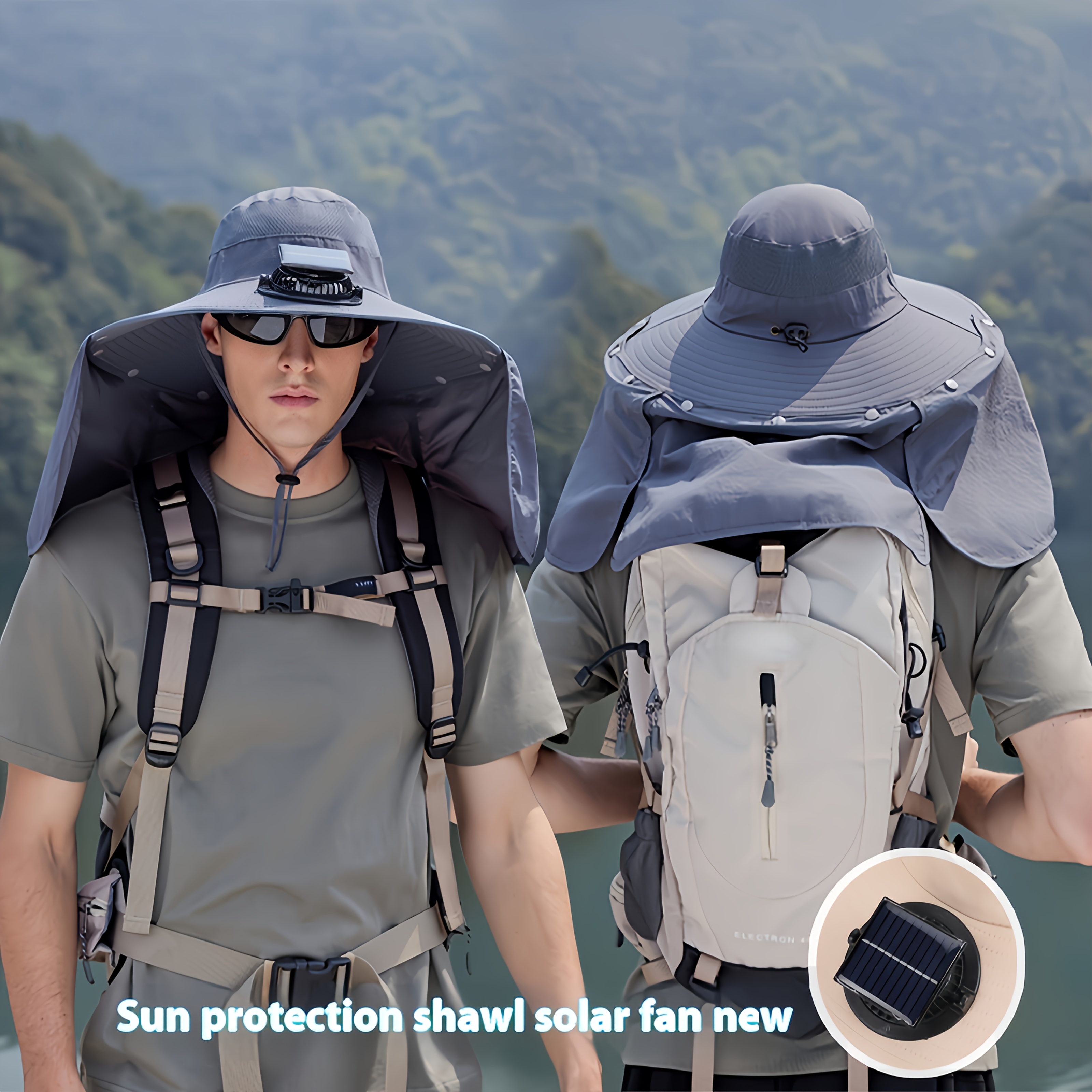 summer outdoor hiking fishing solar usb multi functional sun hat designed with   powered fan extended adjustable brim for neck protection breathable mesh back and lightweight build   camping beach trips hiking and outdoor gear