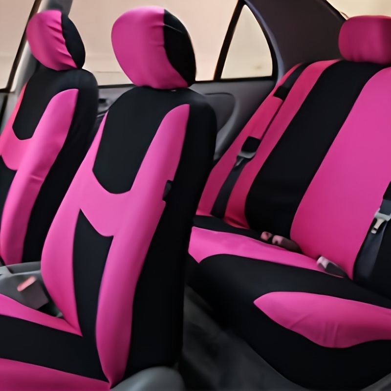 

New Set Of 9 Pieces Of Car Seat Covers With A Different Design (9-piece Set For 5 Seats) (2 Front Seat Covers + 1 Rear Seat Back Cover + 1 Rear Seat Cover + 5 Covers)