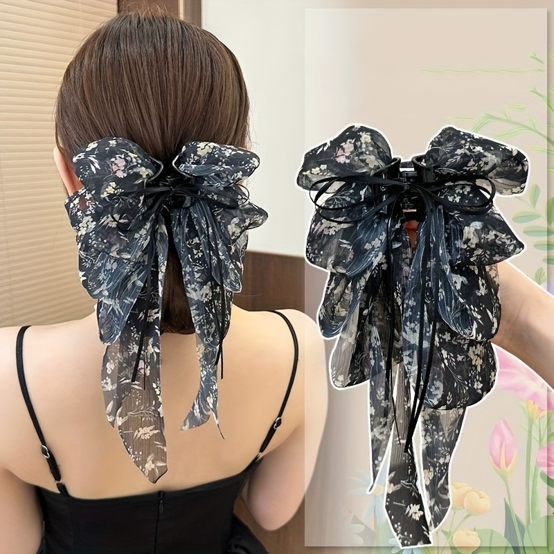 Fermaglio Per Capelli Artigianale Turchese Con Fiore In Vetro - Vintage Butterfly