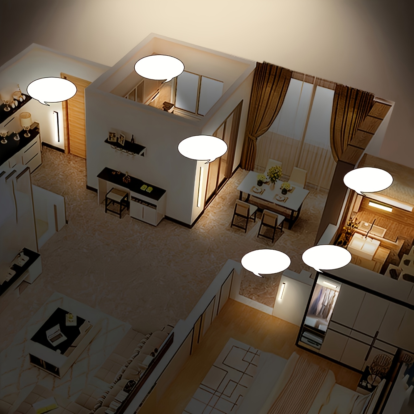 1-Pack Luz LED Inteligente con Sensor de Movimiento | Recargable, Montaje en Pared, Adecuada para Gabinetes, Armarios, Dormitorios, RVs y Escaleras, Plástico Duradero, Fijación Magnética, Iluminación Ajustable, Alimentación USB