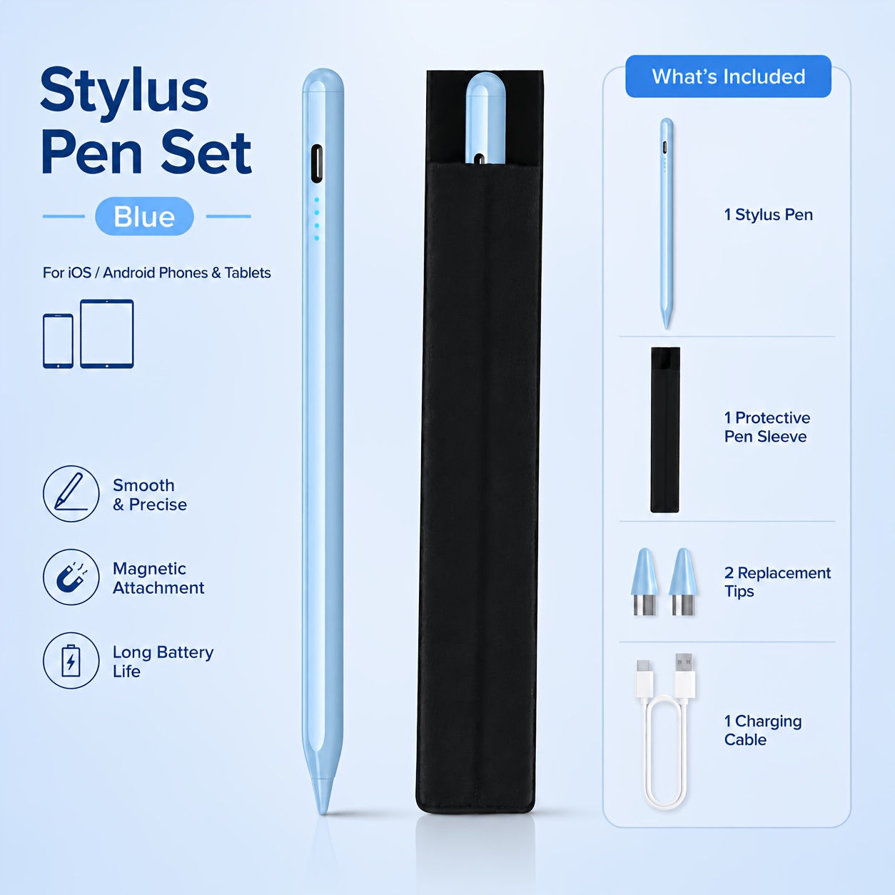 TEMU Universal Stylus Pen- Compatible With 95% Of Phones And Tablets, Of Brand Or System. Side For A Secure, Non-slip Hold. High-precision Tip For