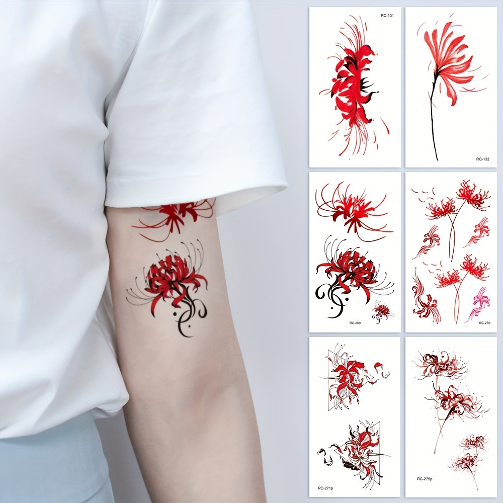 12 temporary waterproof tattoos featuring red heart spider - Temu United  Arab Emirates
