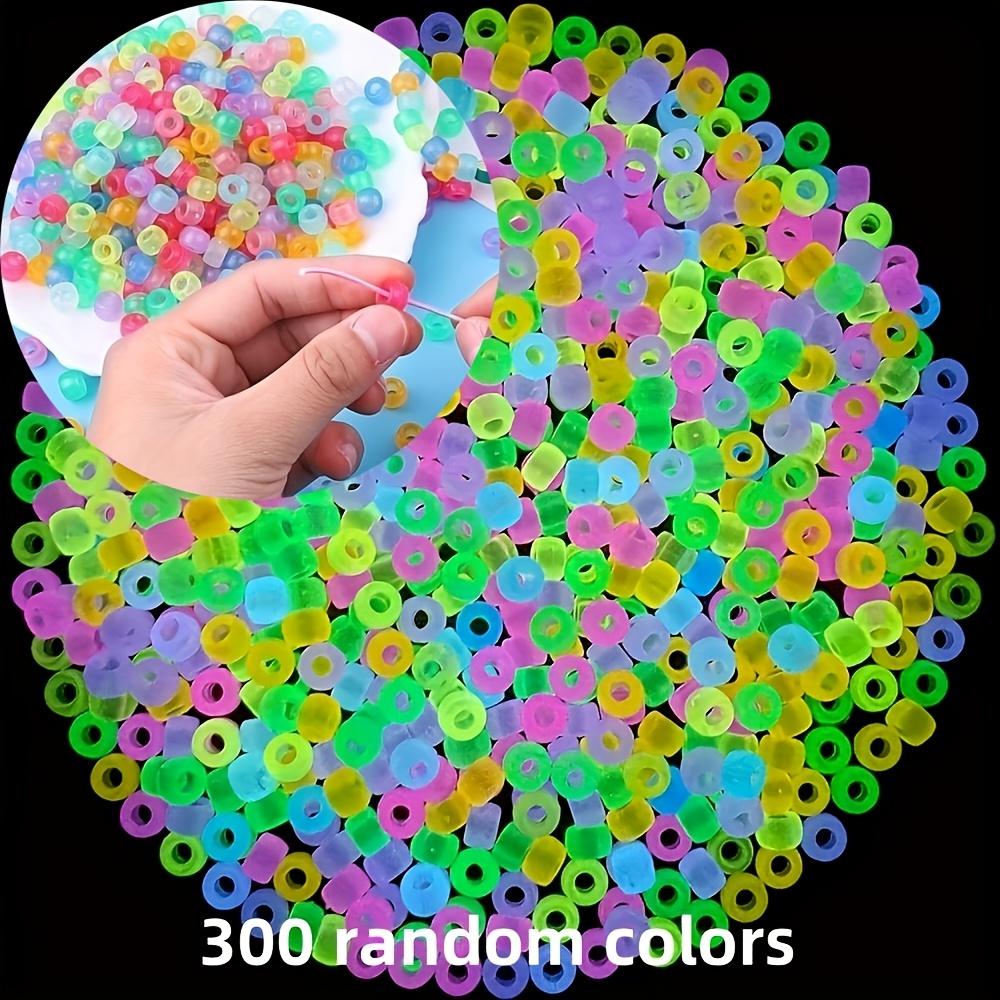 TEMU Cadena de Pulsera de Cuentas Luminosas Multicolor Estilo Aleatorio, Adiciones de Joyería, Materiales, Cuentas Redondas Sueltas, Adiciones para