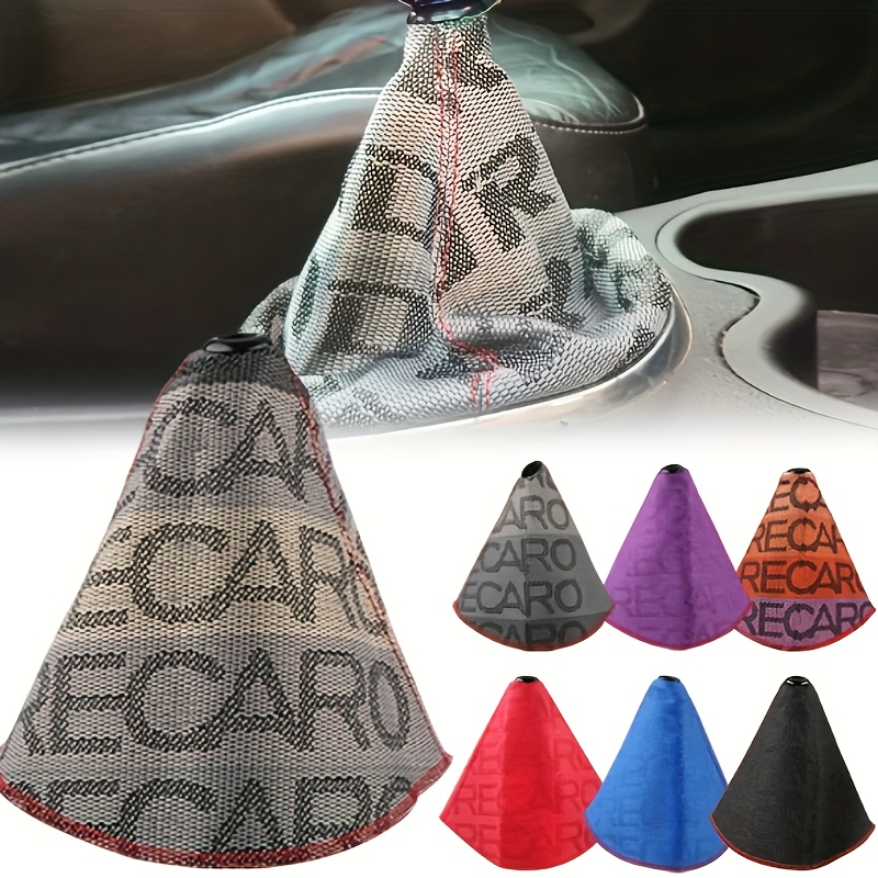 

Jdm Recaro High Quality Fabric Gear Shift Knob Boot Cover, Canvas Racing Shifter Lever Cover Collars For Car