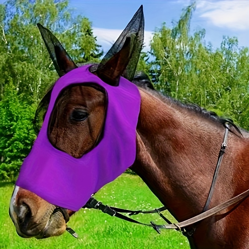 

1pc Horse Mask With Breathable Horse Hood, Horse Eye Mask, To Prevent Mosquito And Fly Bites, Horse Mask, Horse Protective Gear, Equestrian Supplies