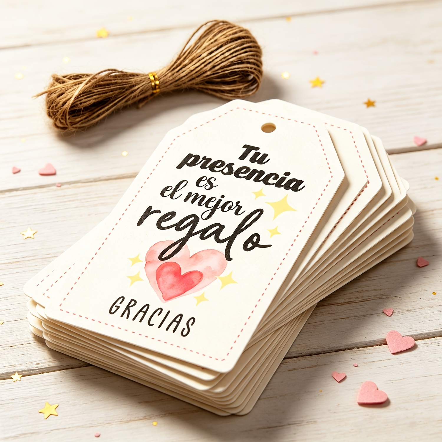 TEMU 49 piezas de etiquetas colgantes decorativas de en español con de , texto "Tu Es Regalo", etiquetas de papel para recuerdos de de regalo