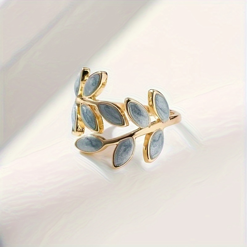 Copper Open Ring Tree Leaf Design for Women