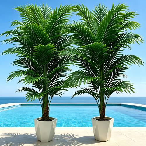 2pcs Giant Outdoor Artificial Synthetic Tree - | Large Branched Leaves, Plant | Suitable for Multi-Scene Decoration Indoors/Outdoors: Living Room, Bedroom, Study, Foyer, Hallway, Dining Room, Office