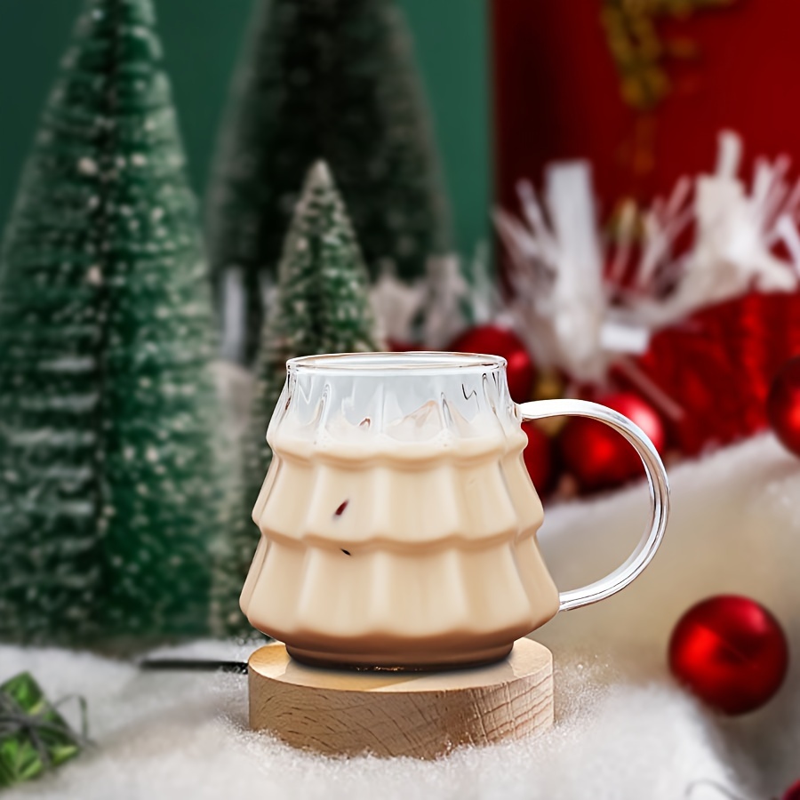 

Christmas Tree Glass Coffee Mug 10oz - Heat-resistant, Insulated With Handle For , Tea, Latte, Milk, Ice Cream, Desserts & Oatmeal - Perfect Gift For Valentine's, Halloween, Christmas