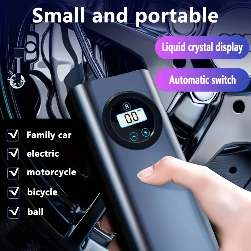 tire inflator portable air compressor portable air pump for car faster inflation electric air pump with digital pressure gauge for car bike motorcycle details 1