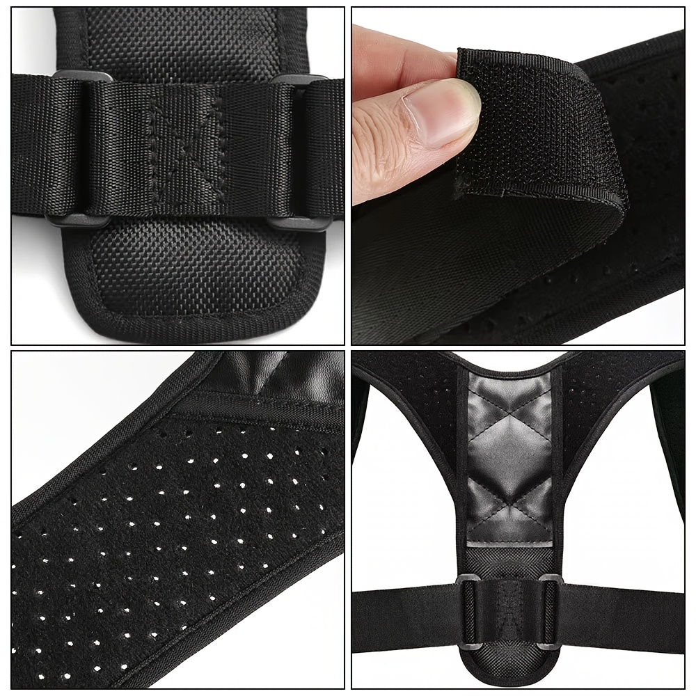 1pc back brace posture   for women and men adjustable upper back support and shoulder back brace clavicle shoulder back posture support breathable   details 5