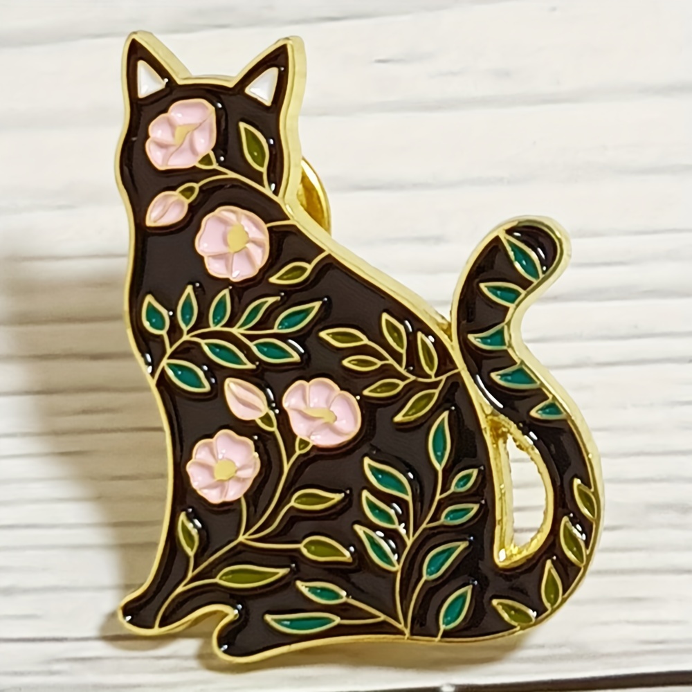 

Cartoon Animal Cat Brooch Cat Flower Plant Metal Enamel Badge Fashion Collar Shirt Jeans Backpack Pin Jewelry Friend Gift