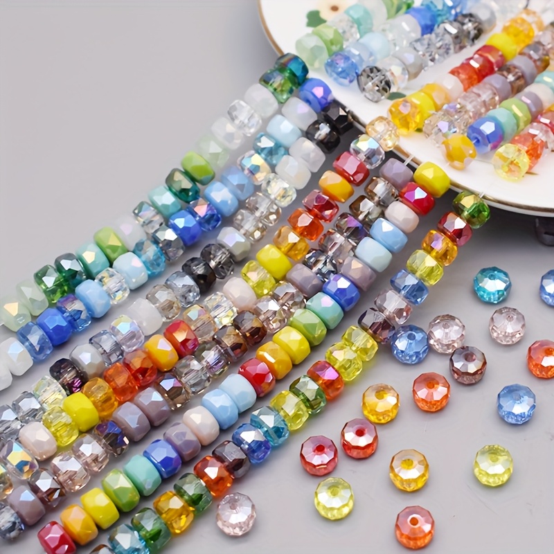 

30pcs Perles rondes en verre de 8 mm de couleur mélangée, de roue , perles pour la fabrication de bijoux DIY, fournitures artisanales décoratives