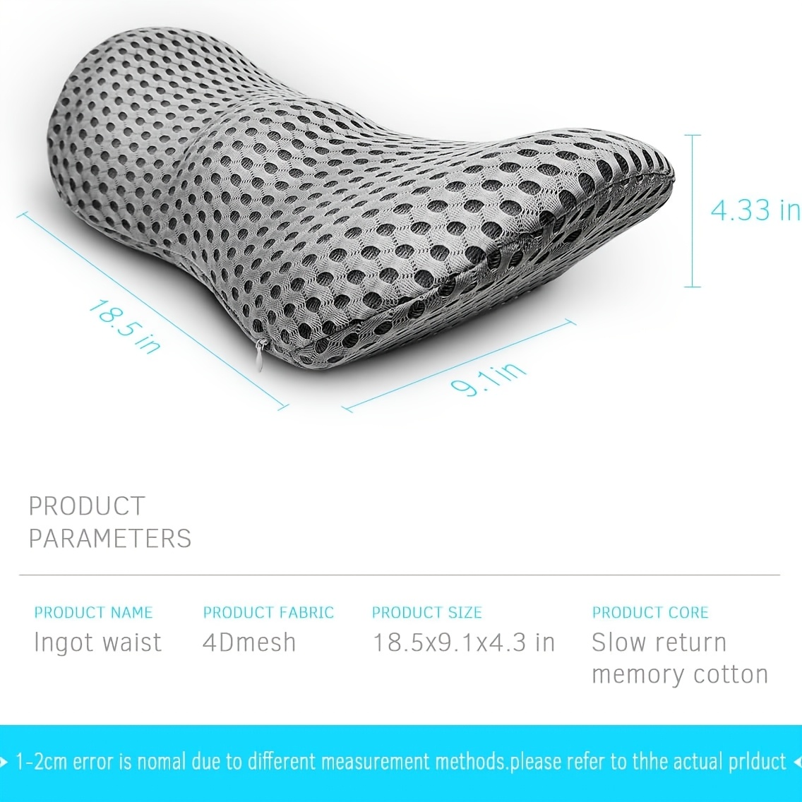 ergonomic lumbar support pillow for office chair - posture-  lower back cushion with spinal  , machine washable lumbar pillow for desk, car, home - no power needed, ideal for lower back relief & long hours sitting, backrest pillow, contoured design, durable construction, desk workers,  able seating, breathable material, long sitting   Product details 2
