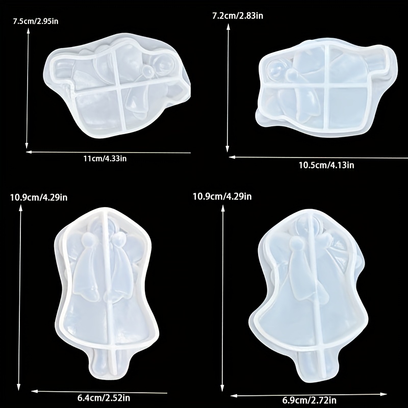 Image of 4pcs - Pendant Mould Resin Silicone Mould Ornament Silicone Mould Jewellery Casting Mould Garden Decorative Ornament Silicone Mould Suitable For Resin Handicrafts Home Decor
