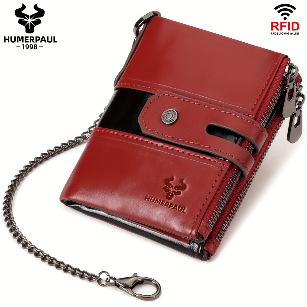 Portefeuille Homme SENDEFN En Cuir Véritable - Protection RFID 2 Volets Avec Fenêtre Identification