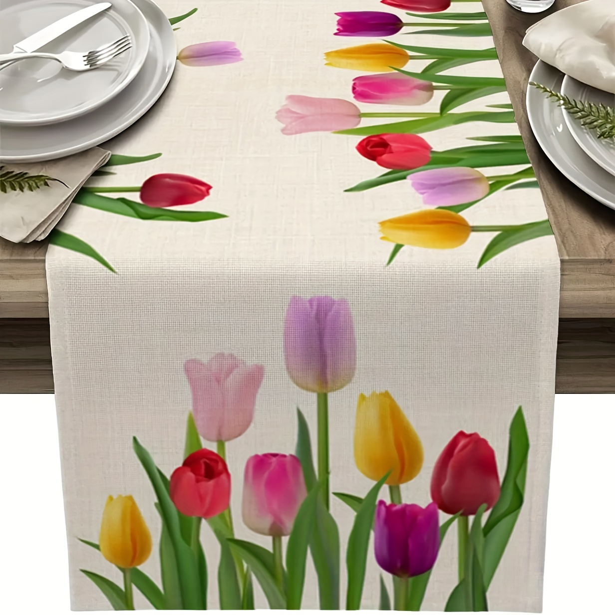Mantel para mesa rectangular Tulipanes