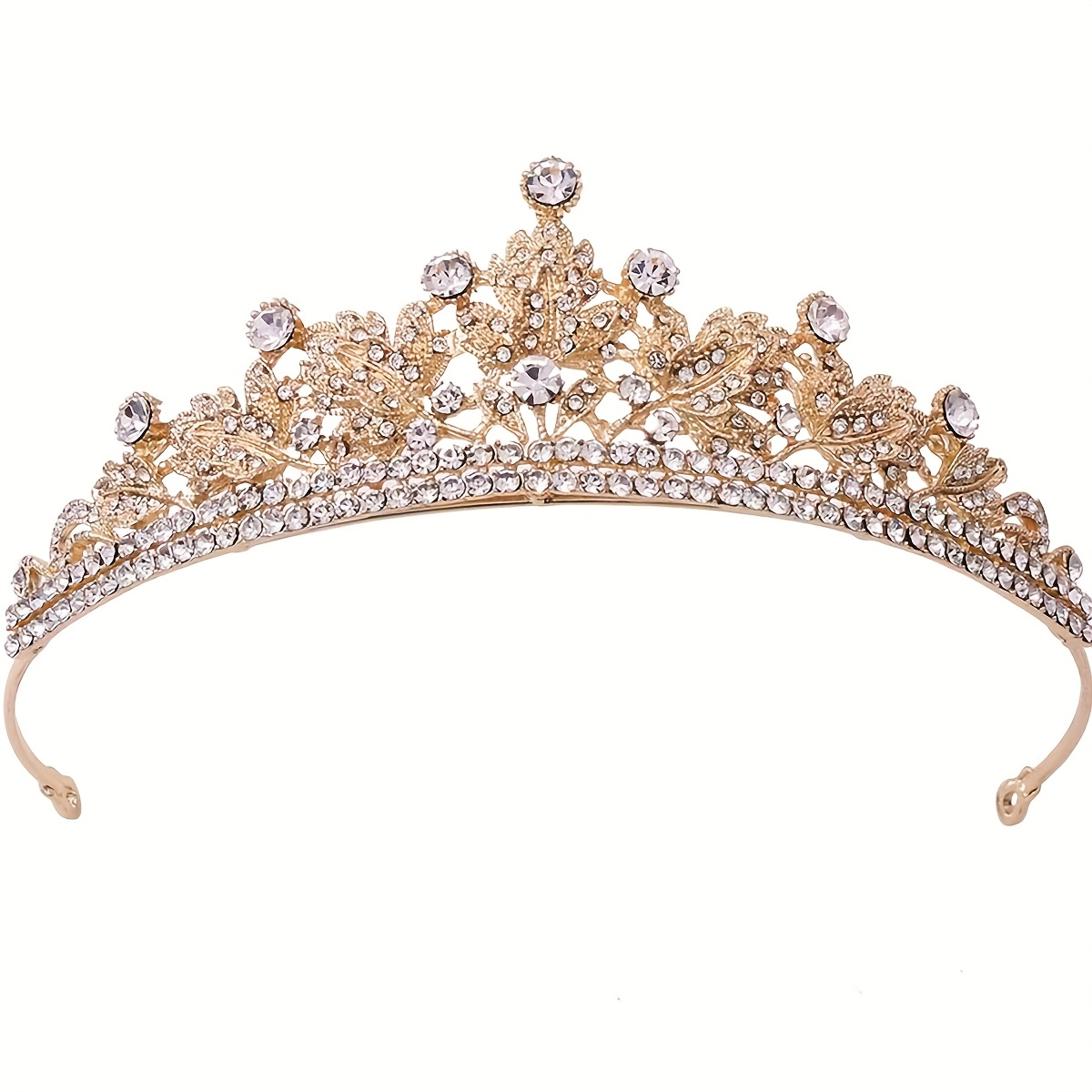 TEMU 1pc Easy Floral Branch Rhinestone Crown Hair Styling Tool, Wedding Dress Versatile Headpiece, Birthday Party Gift Hair Accessory