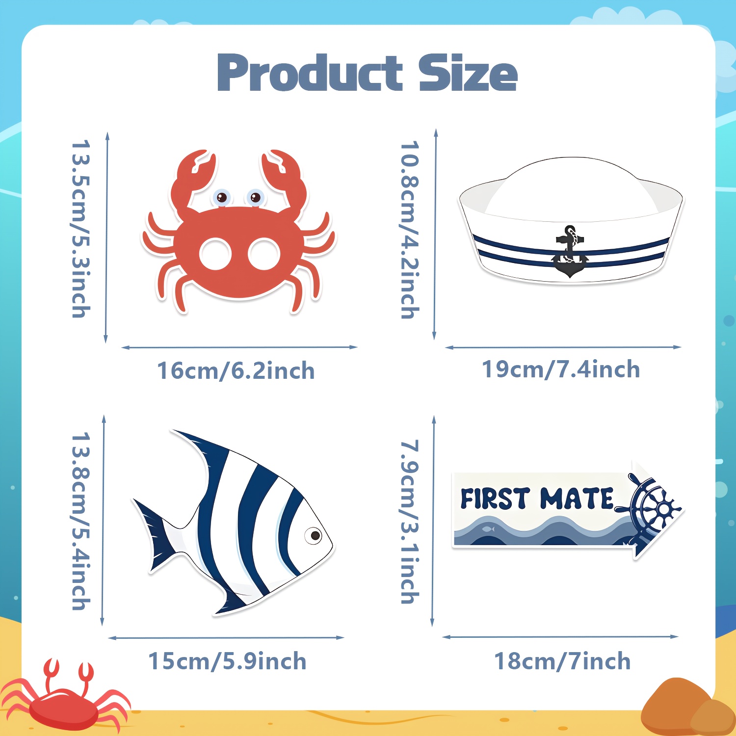 30pcs, Party Photo Booth Props, Nautical Themed Props