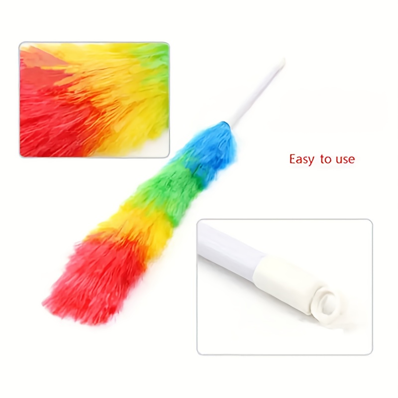 

1pc Rainbow Feather Duster, Multipurpose Dusting Brush For Living Room, Bedroom, Outdoor, Bathroom, Toilet - Manual , No Battery Required, Cleaning Tool For New Year And Christmas