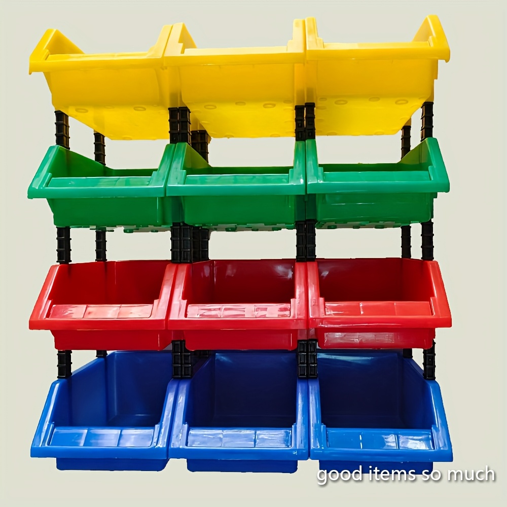 Retail Dump Bins Plastic Containers For Organizing And Storage Bins For Closet, Kitchen, Office, Garage Or Pantry Organization, Stackable Bins 12pcs