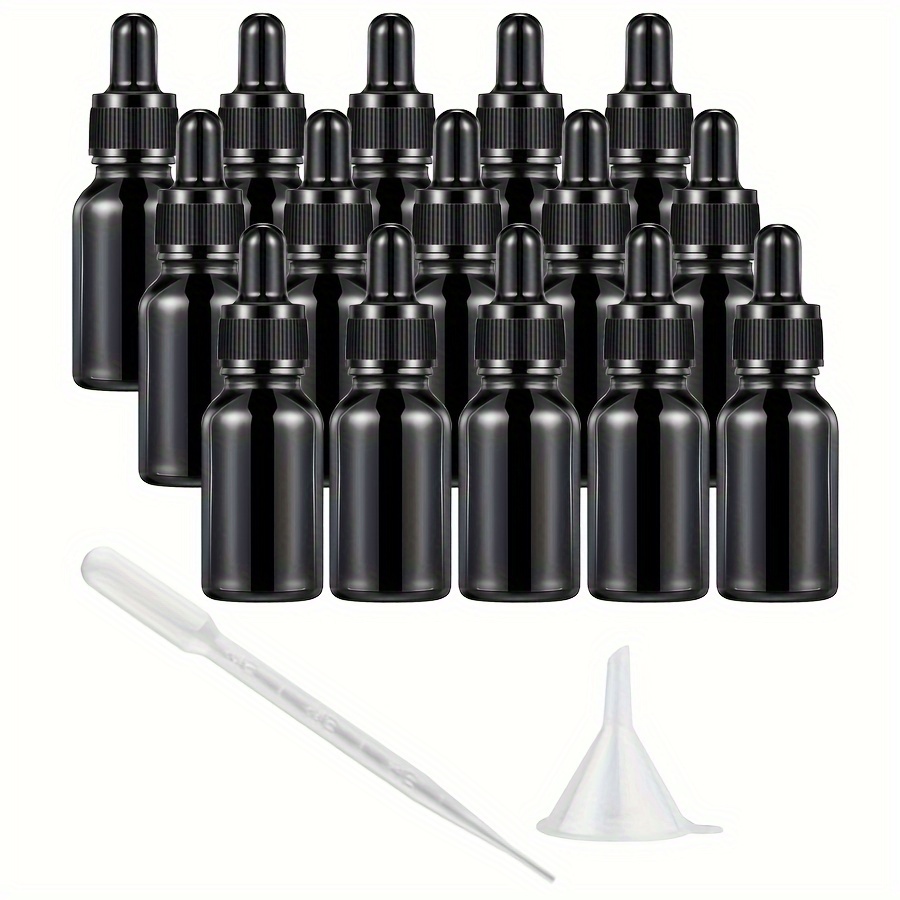 

15pcs 15ml Dark Dropper Bottles 1/2 Oz Glass Dropper Bottles Brown Tincture Bottles With Eye Droppers For Essential Oils Liquids Perfumes Lab Chemicals And Travel (black)