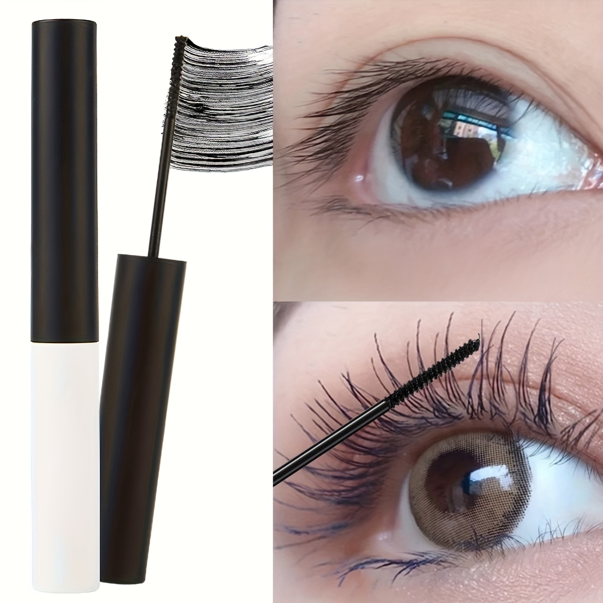 TEMU 1 Pack Waterproof Mascara - Long-lasting Volume & Lengthening Formula With Brush For Volume, Thick Lashes - Lightweight Mascara Suitable For Beginners & Eyes, Daily Wear, & Lift