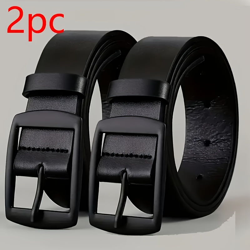 1/2/3pcs Men's Fashion Belt with Alloy Pin Buckle Design, Available in Brown & Black Options – Stylish for Jeans. Premium Craftsmanship, Durable Finish, Shiny Alloy Head, Perfect for Casual Business Wear. Ideal for Youth to Middle-Aged Men, Enhances Style with Minimalist Lines on Chinos, Work Pants, and Denim
